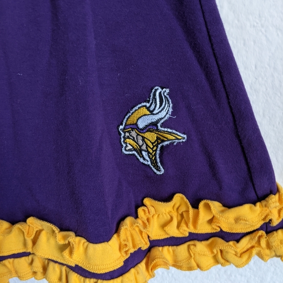 Smockadot Purple Sleeveless Vikings Football Team Ruffle Dress Sz 8 - Picture 2 of 5